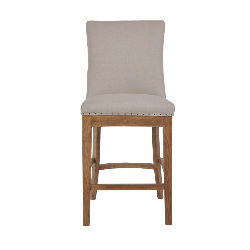 Oakwood Hamptons Counter Chair Natural W/ Studs Bar Stools