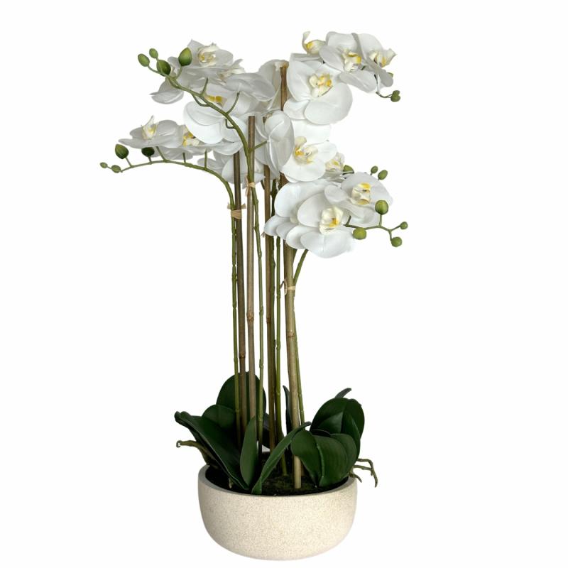 Orchid Potted Real Touch 71Cm White Artificial Flowers & Plants