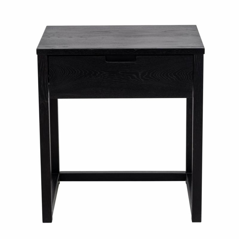 Oslo Black Oak Bedside Table Bedroom