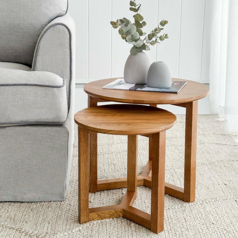 Oslo Set Of 2 Side Tables Lacquered Finish Side Tables