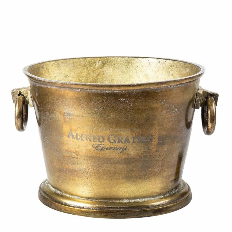 Oval Ice Bucket  Brass Decor