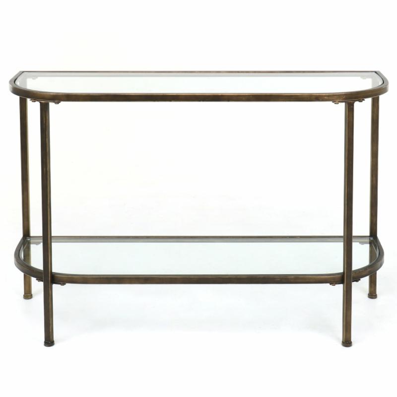 Palladium 120Cm Curved Glass Console Table Brass Consoles & Hall Tables