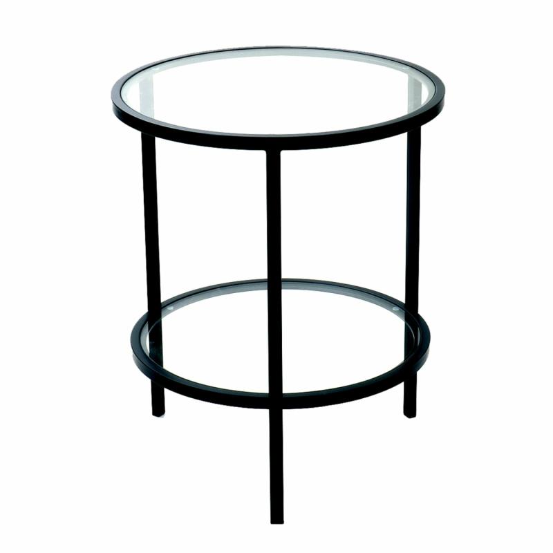 Palladium Black Iron & Glass Side Table Side Tables