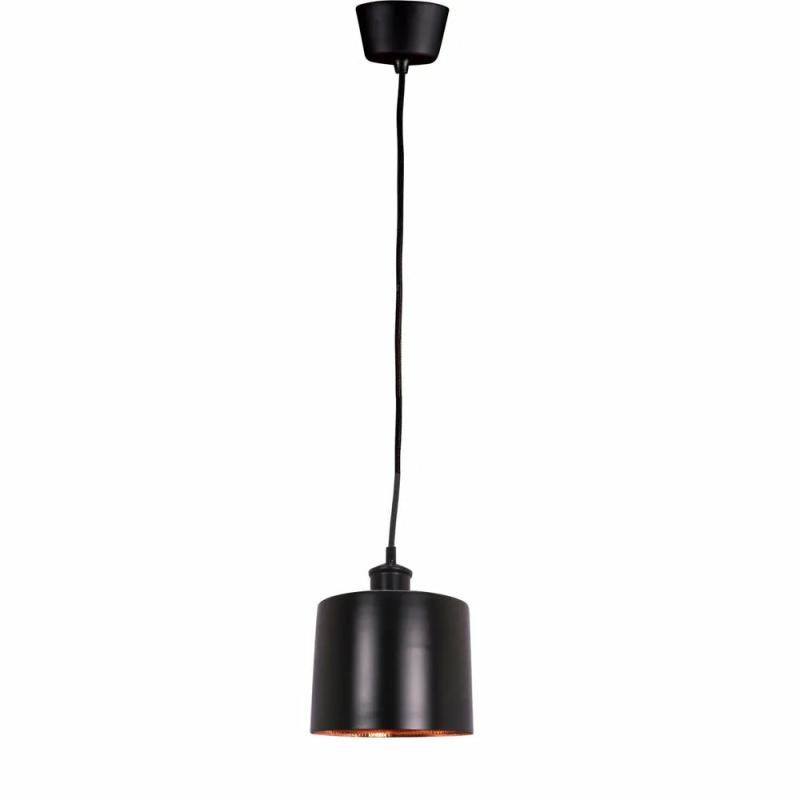 Portofino Ceiling Pendant Small Matte Black And Copper Hanging