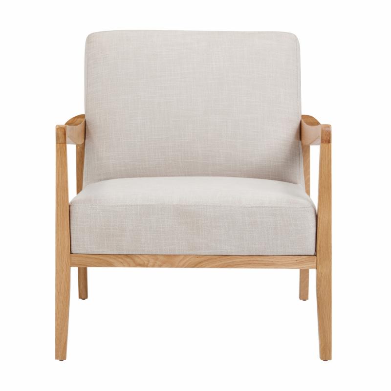 Preston Armchair Ash Natural Fabric Chairs