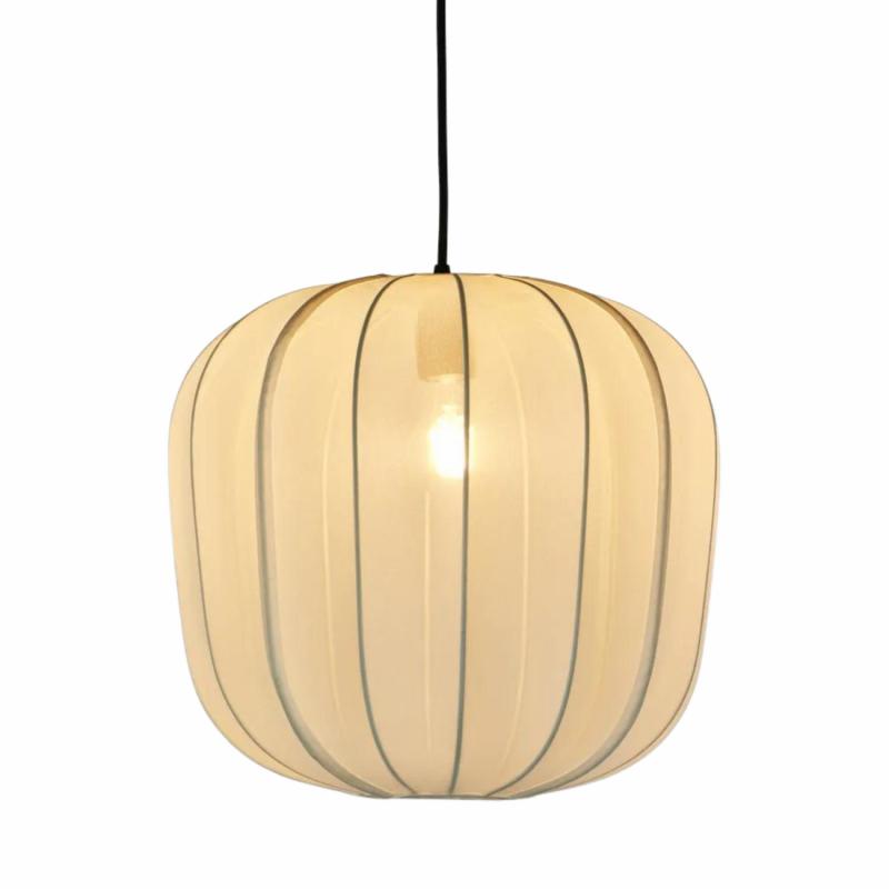 Pumpkin Ceiling Pendant Medium Ivory (Shade Only) Hanging