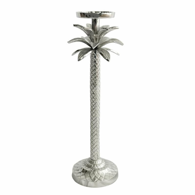 Raffles Palm Candle Stick Silver Medium Candles & Hurricanes