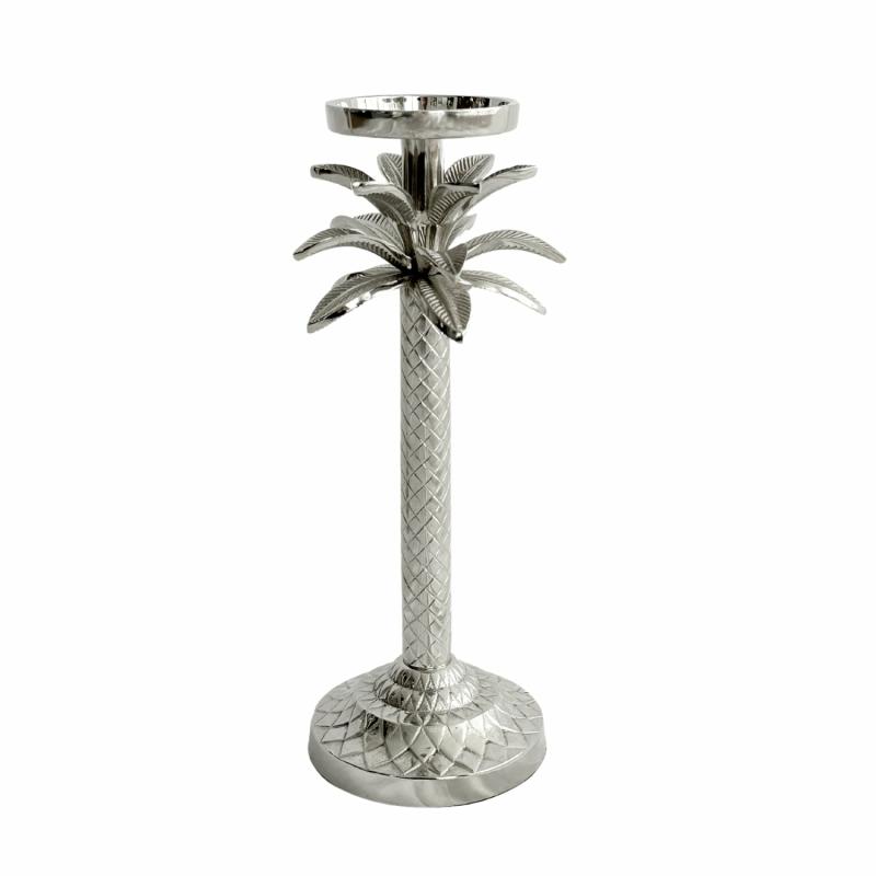 Raffles Palm Candle Stick Silver Small Decor