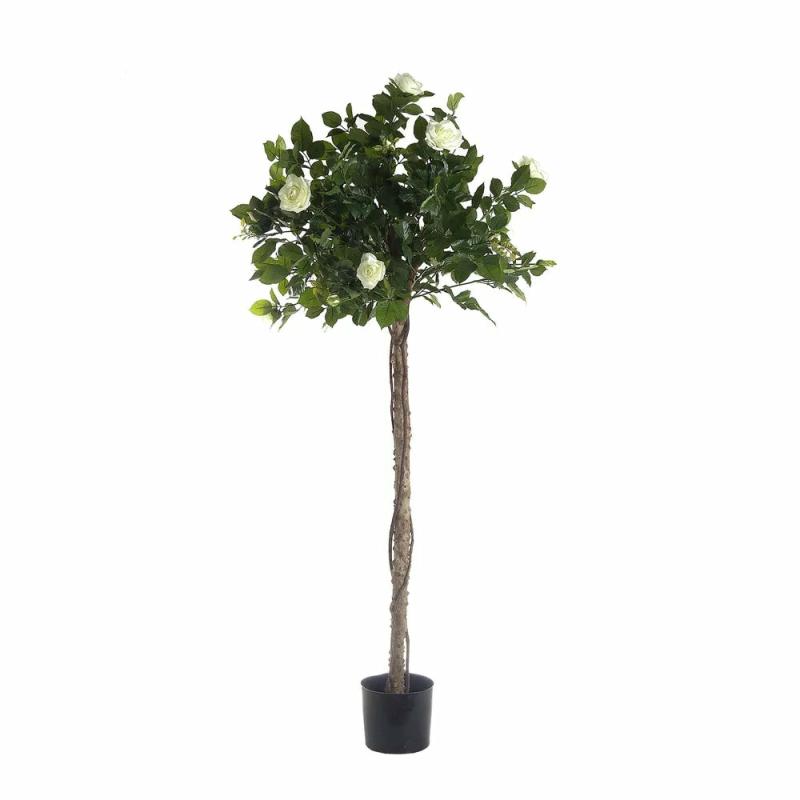 Rose Topiary Light White 1.4M Artificial Flowers & Plants