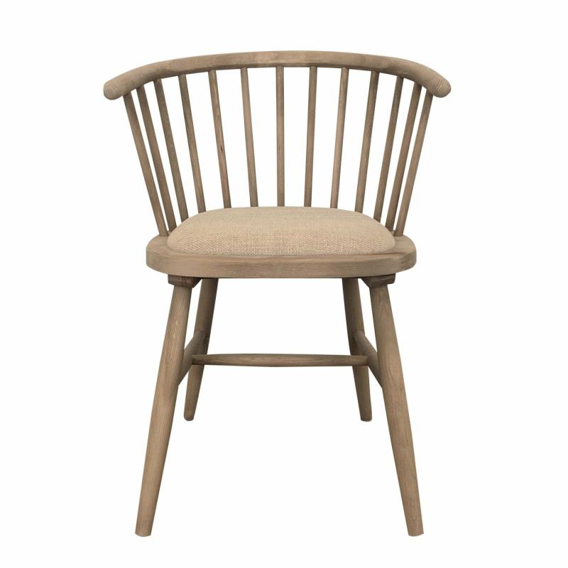 Round Curved Strip Back Elm Wood Dining Chair Natural Chairs