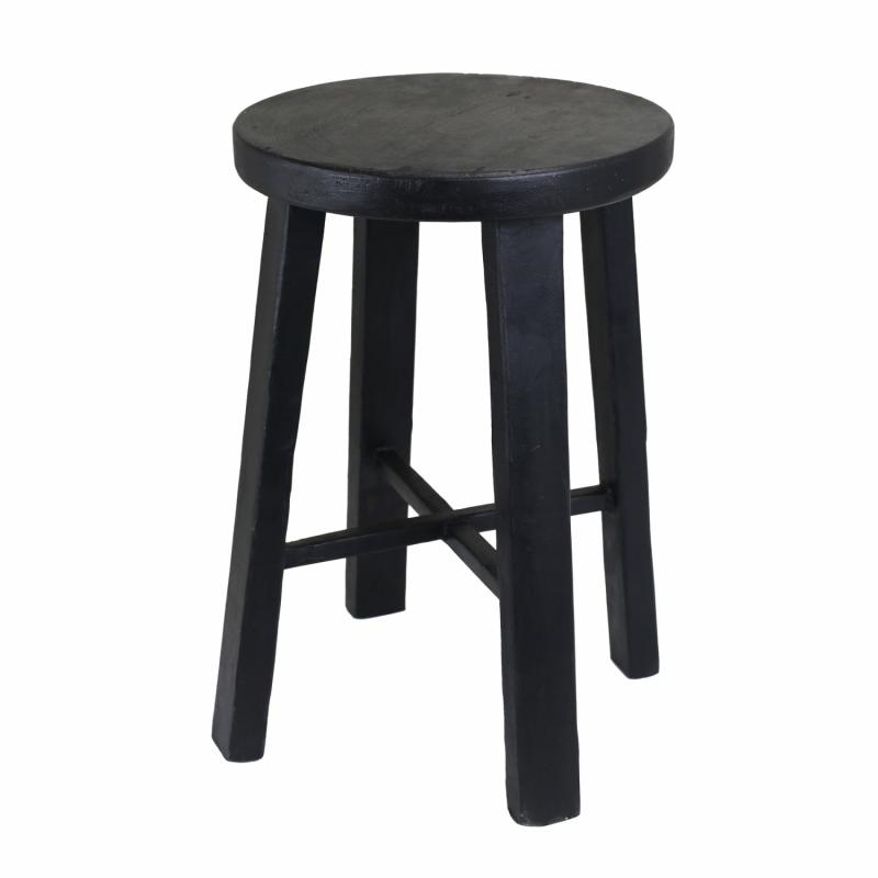 Round Stool Black Standard Size Bar Stools