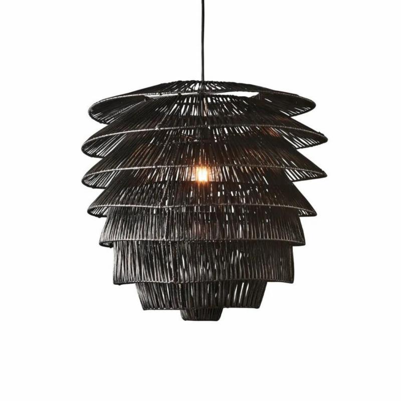 Saba Rattan Ceiling Pendant Black Hanging