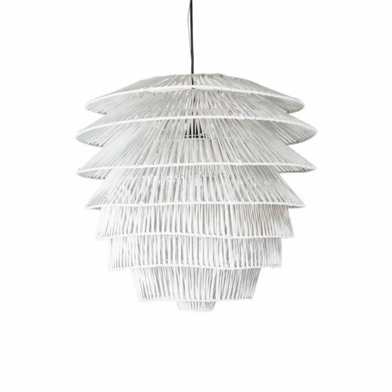 Saba Rattan Ceiling Pendant White Hanging