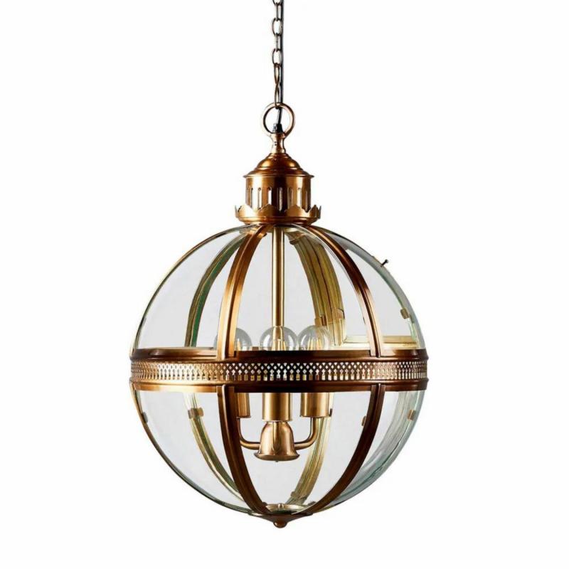 Saxon Ceiling Pendant Medium Antique Brass Hanging