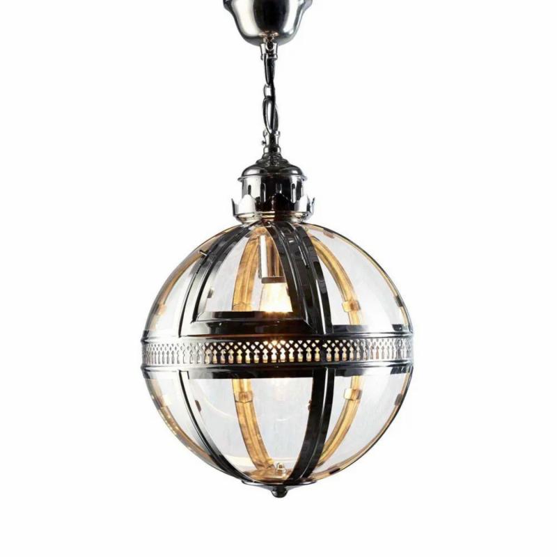 Saxon Ceiling Pendant Small Shiny Nickel Hanging