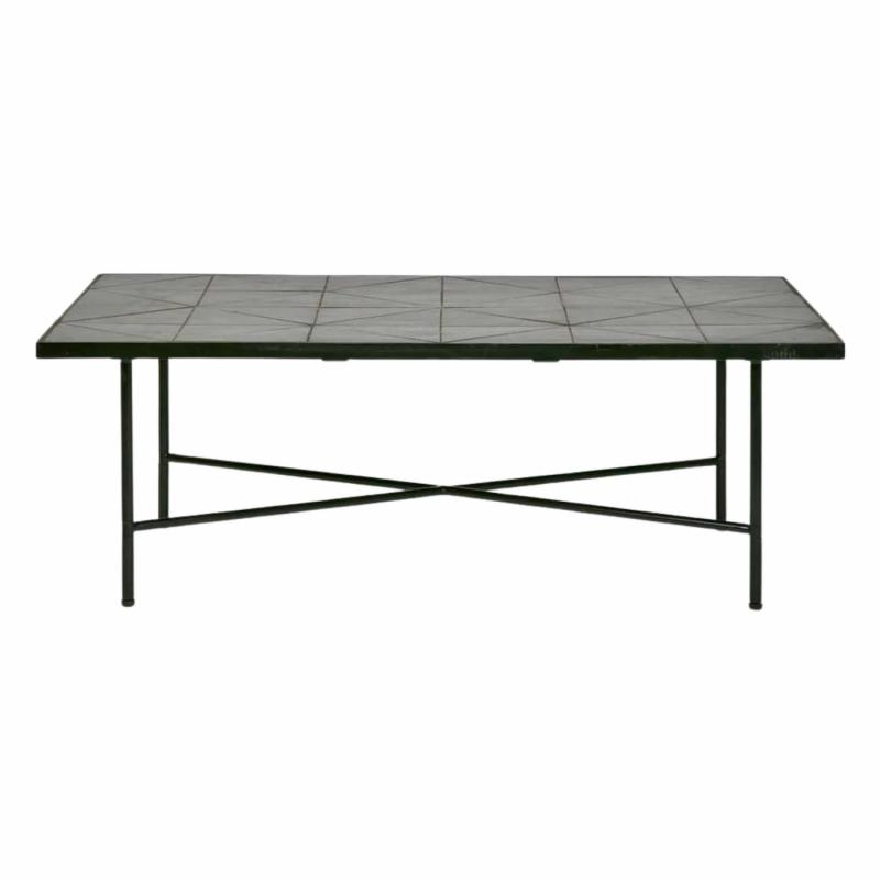 Sheffield Iron/Tiled Outdoor Coffee Table Black Coffee Tables