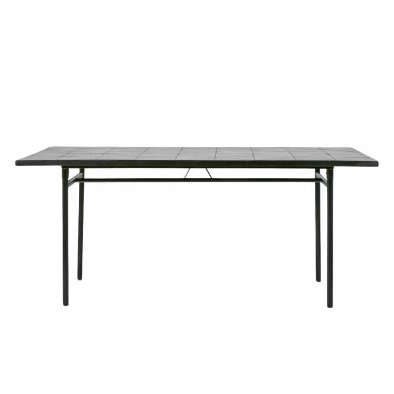 Sheffield Iron/Tiled Outdoor Dining Table Black Dining Tables