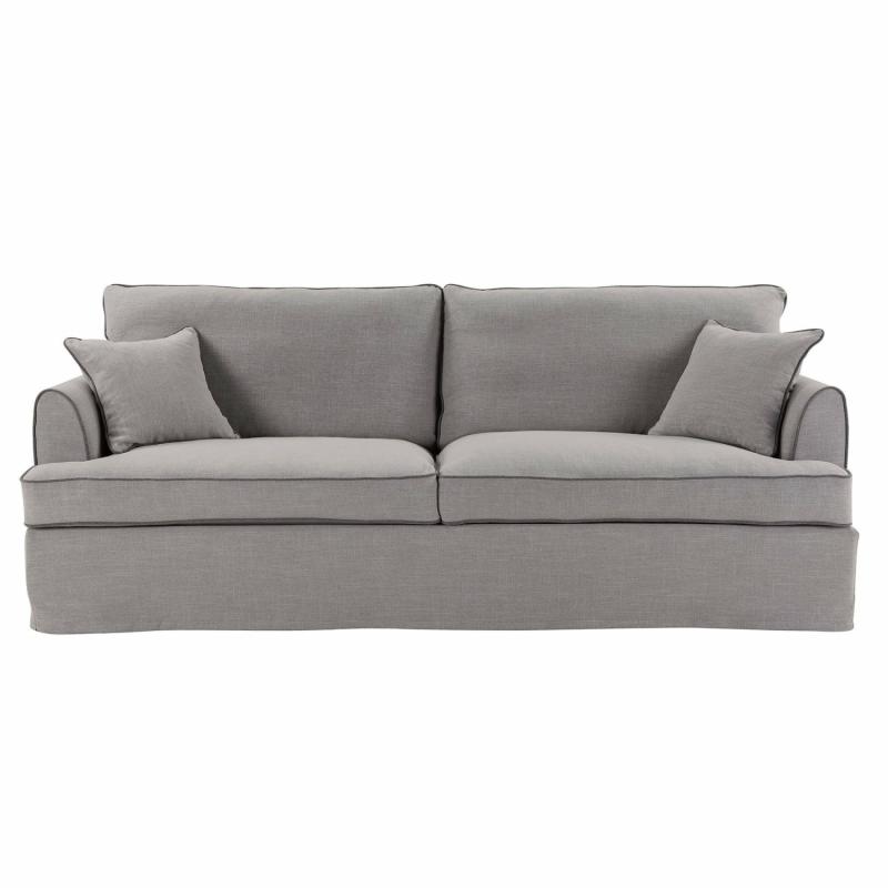 Slip Cover Only – Byron Hamptons 3 Seat Sofa Pebble Grey Slip Covers