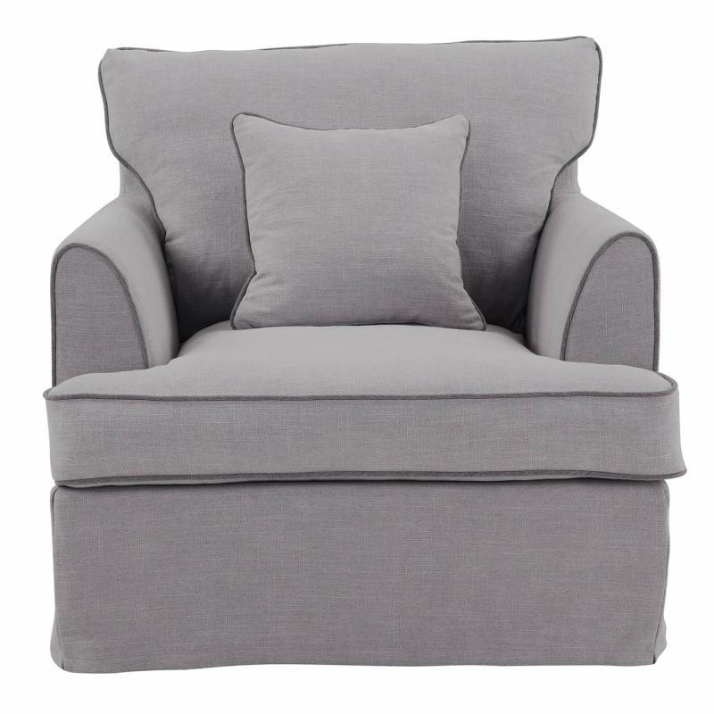 Slip Cover Only – Byron Hamptons Armchair Pebble Grey Slip Covers