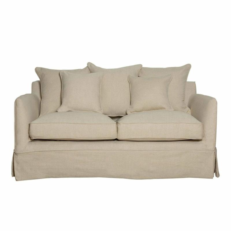 Slip Cover Only – Noosa Hamptons 2 Seat Sofa Bed Beige Slip Covers