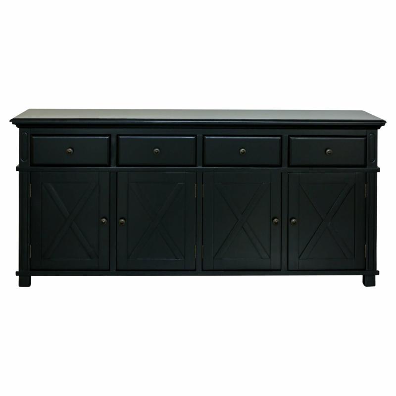 Sorrento 4 Door Hamptons 188Cm Buffet Black Sideboards And Buffets