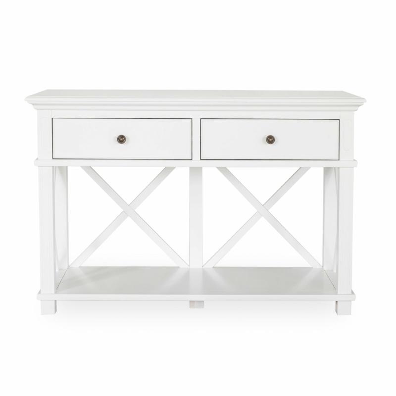 Sorrento Hamptons 130Cm 2 Drawer Console White Consoles & Hall Tables