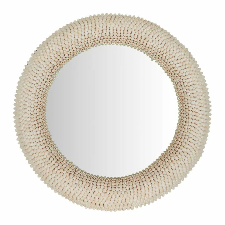 Terrigal Round Mirror 76X76Cm Cream Mirrors