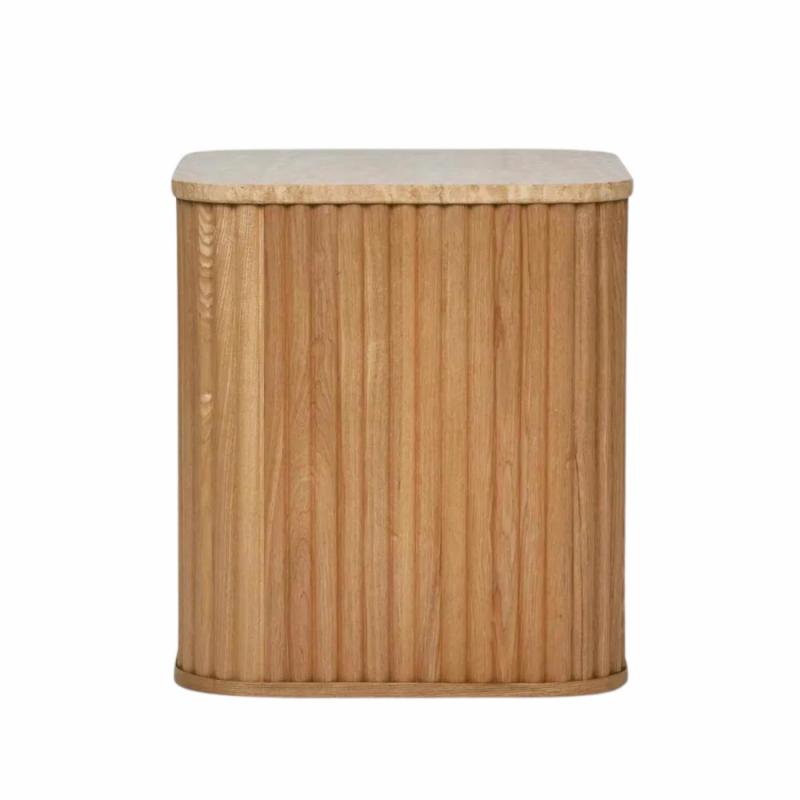 Travertine Oak Side Table Side Tables