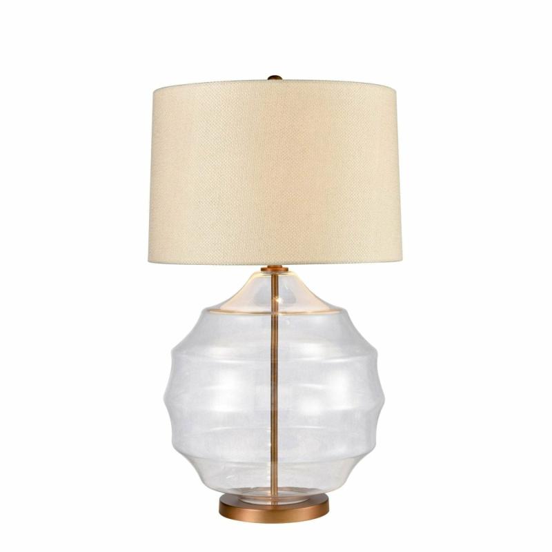 Victoria Glass Lamp W/ Ivory Shade Lamps