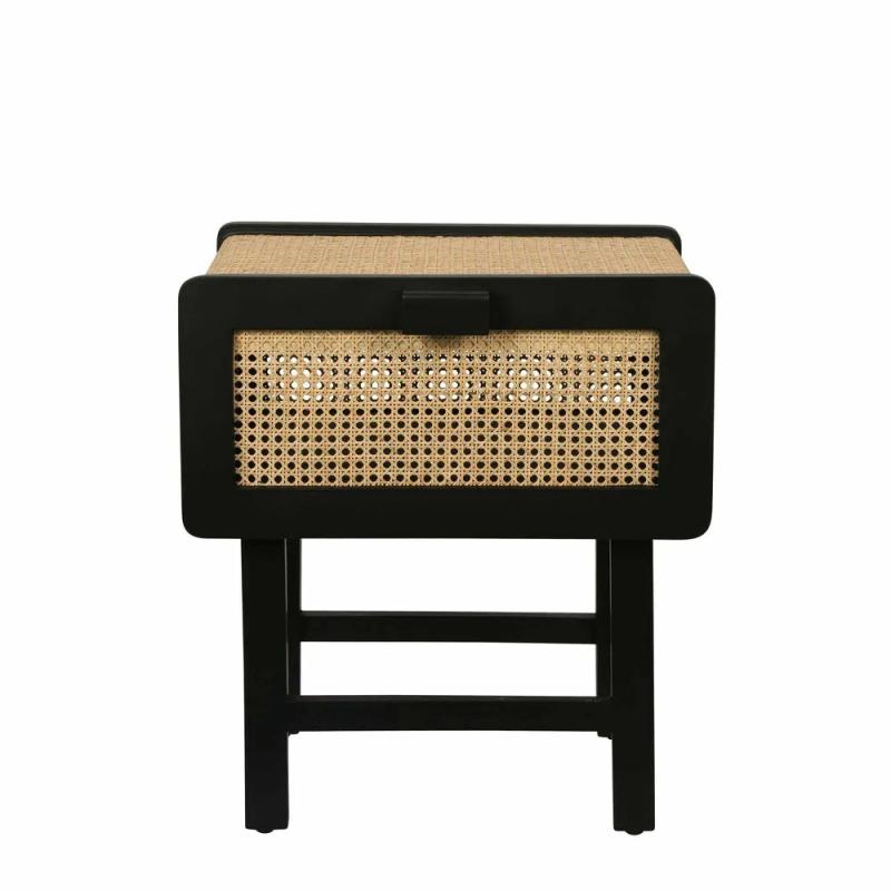 Zoe Bedside Table Black Bedroom