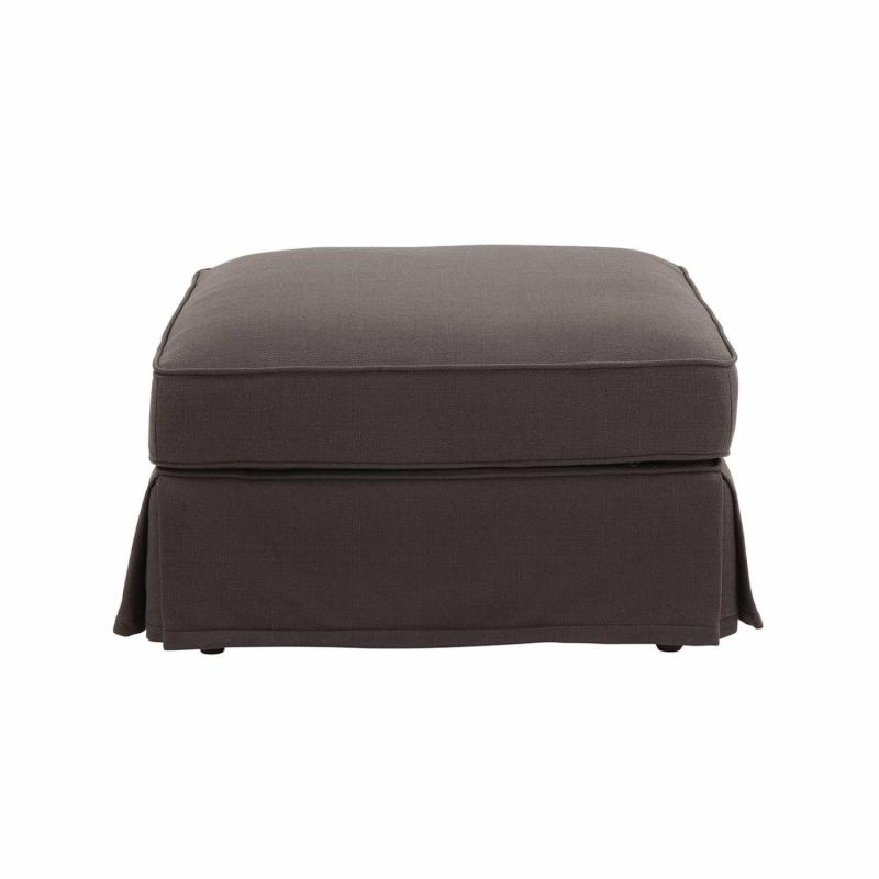 Noosa Hamptons Ottoman Charcoal Ottomans & Stools