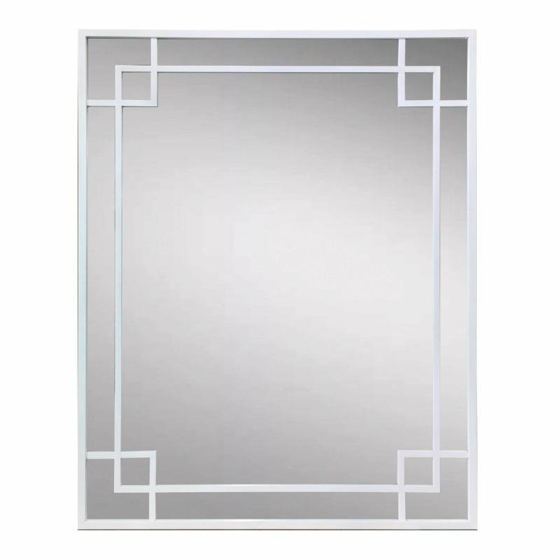 160Cm White Mirror With Corner Detail Mirrors