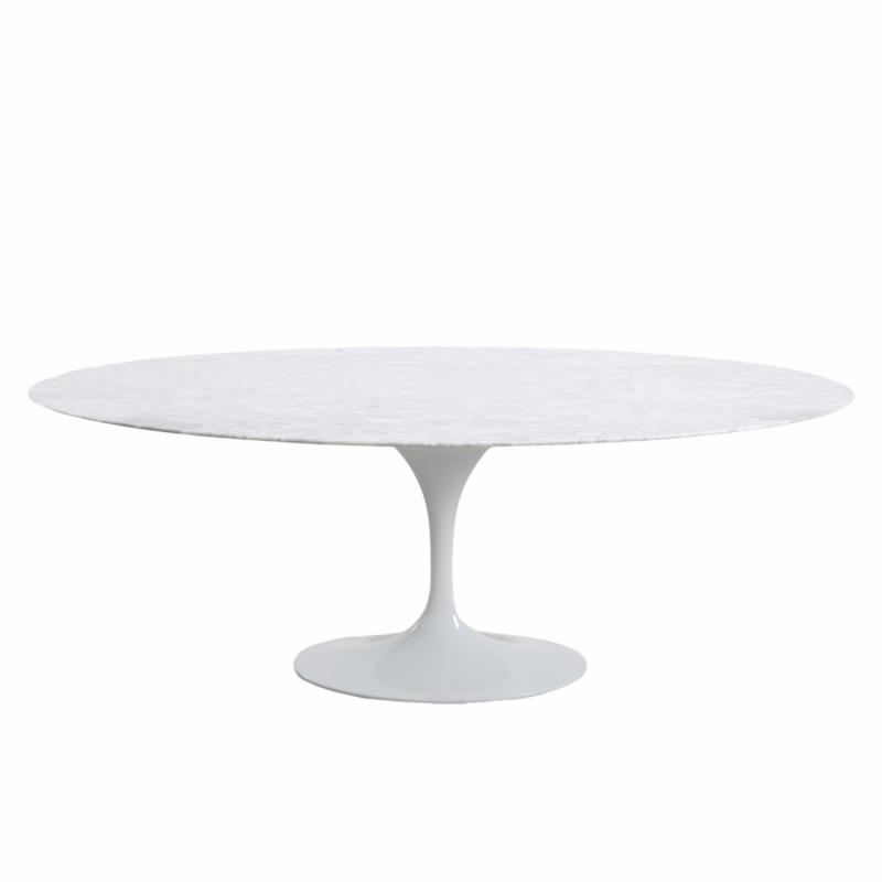 Aurora Oval Dining Table Marble White 200Cm Dining Tables