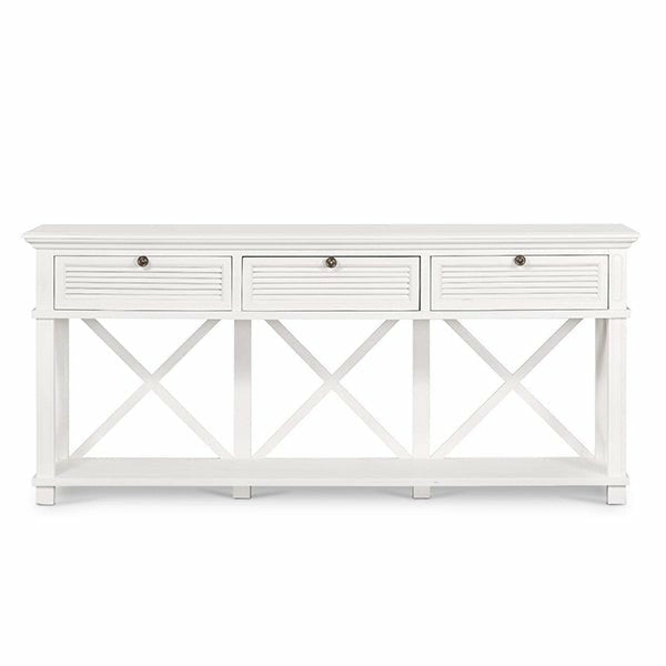 West Beach 3 Drawer Hamptons 190Cm Console White Consoles & Hall Tables