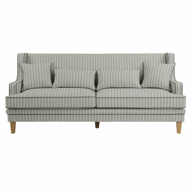 Bondi Hamptons 3 Seat Sofa Blue/White Pin Stripe 3 Seaters