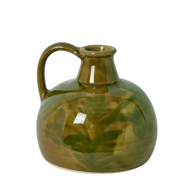 Mae Terracotta Green Bottle Decor