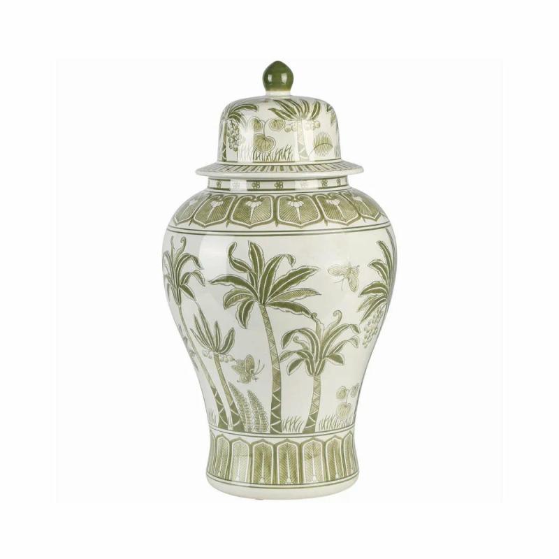 Plantation Temple Jar Green Decor