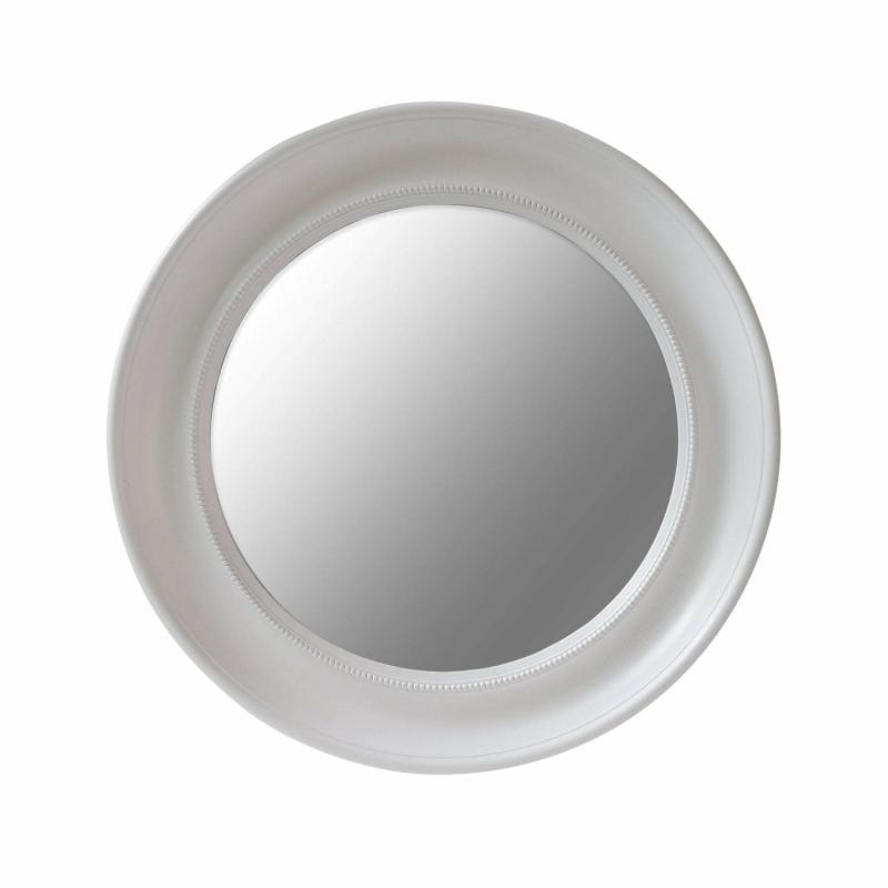 Samantha White Round Beaded Mirror Mirrors