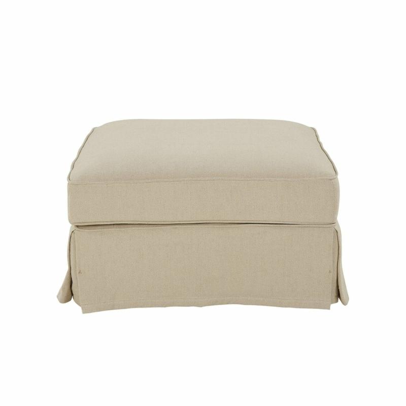 Slip Cover Only – Noosa Hamptons Ottoman Beige Slip Covers