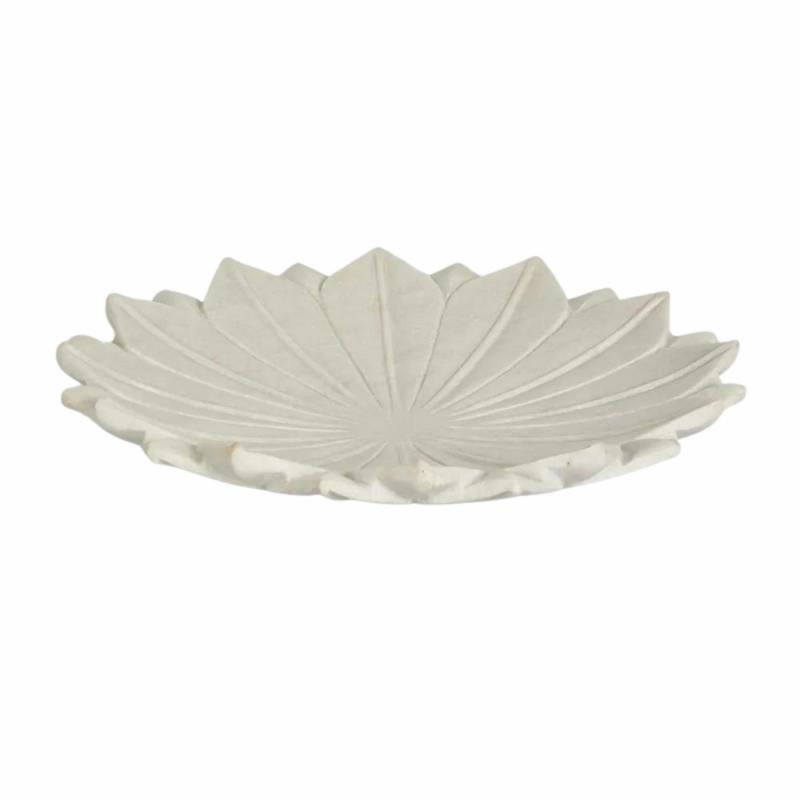 Perin Marble Flower Bowl Large White Bowls